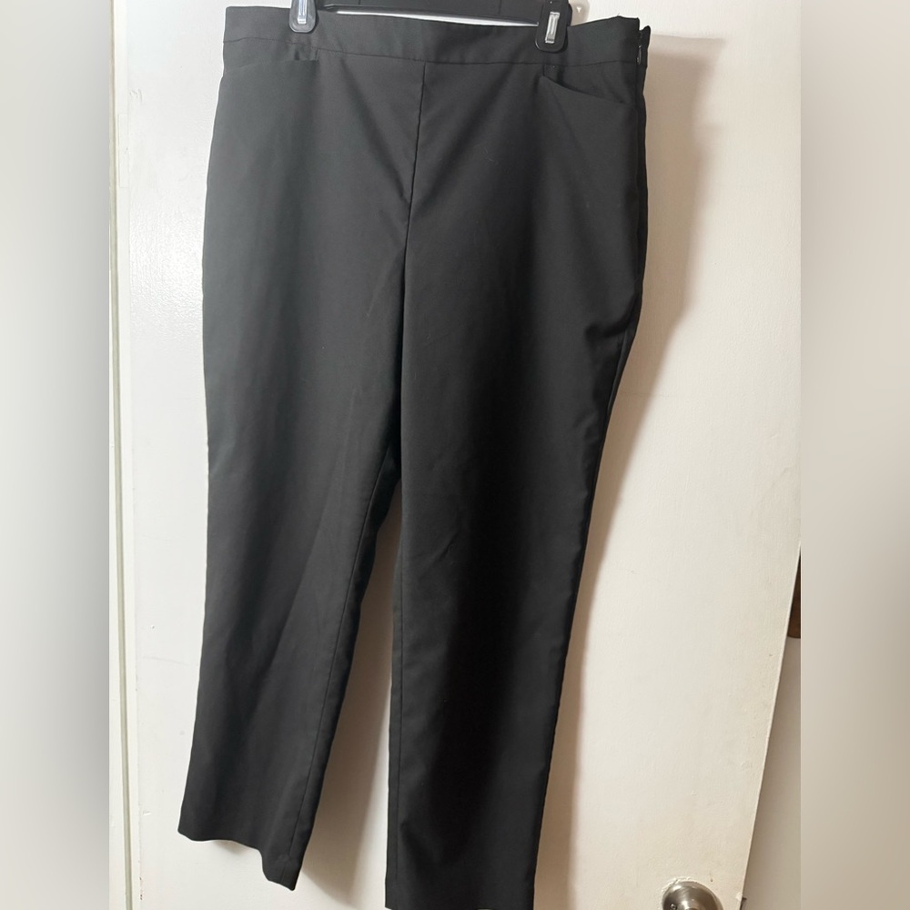 LOFT Classic Black Straight Leg Dress Pants with side zipper